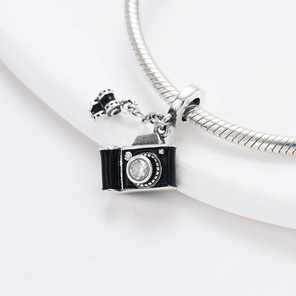 925 Sterling Silver Camera Earphone Watch Charms Beads | DIY Fashion Jewelry for Women Bracelets