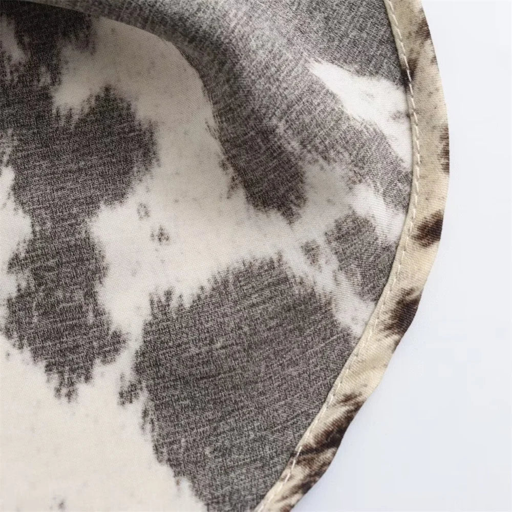 2024 Spring Summer Women’s High Waist Animal Print Silk Satin Midi Skirt | Fashion Niche Skirt