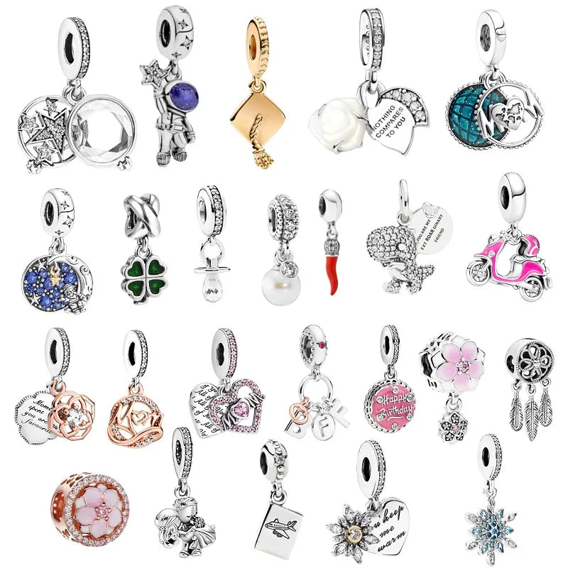 925 Sterling Silver Astronaut, Dream Catcher & Snowflake Charms – Chili Beads Fit Pandora Bracelet DIY Jewelry Gift for Women