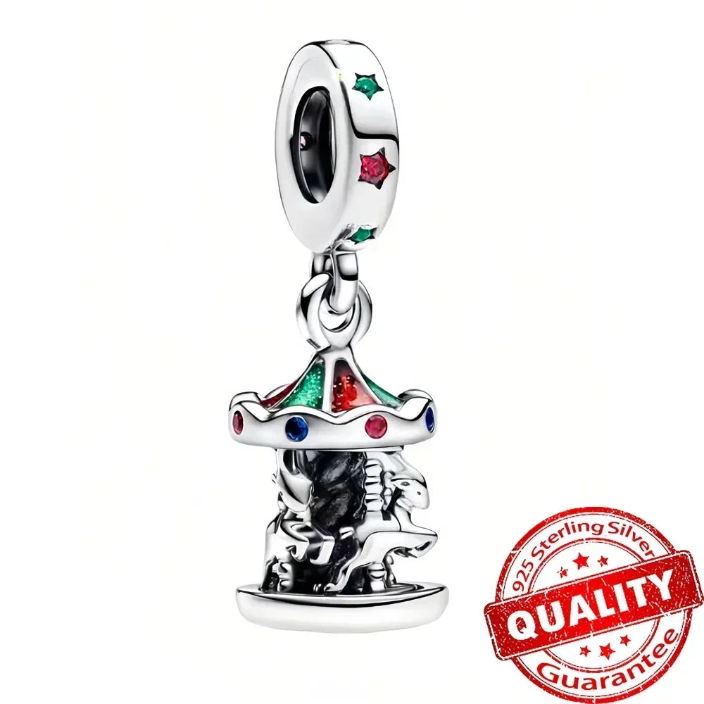 Christmas 925 Sterling Silver Charms | Santa Claus Reindeer Snowman Tree Beads Fit Original Bracelet