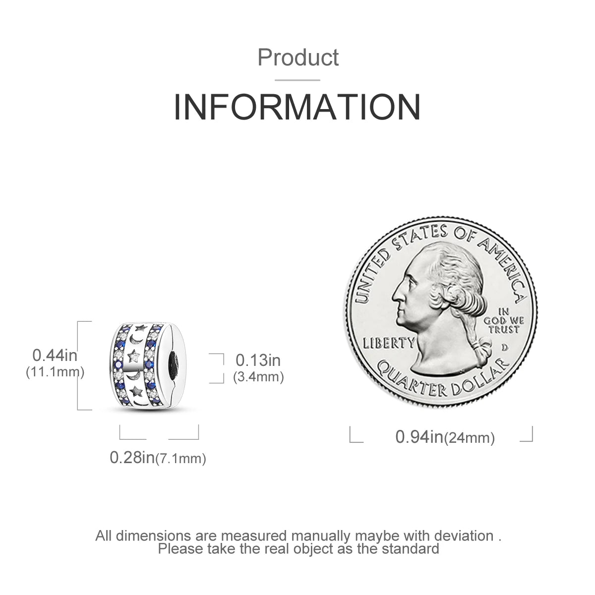 Original 925 Sterling Silver Stopper Bead Clip Charm | Fits Bangle Bracelet DIY Jewelry