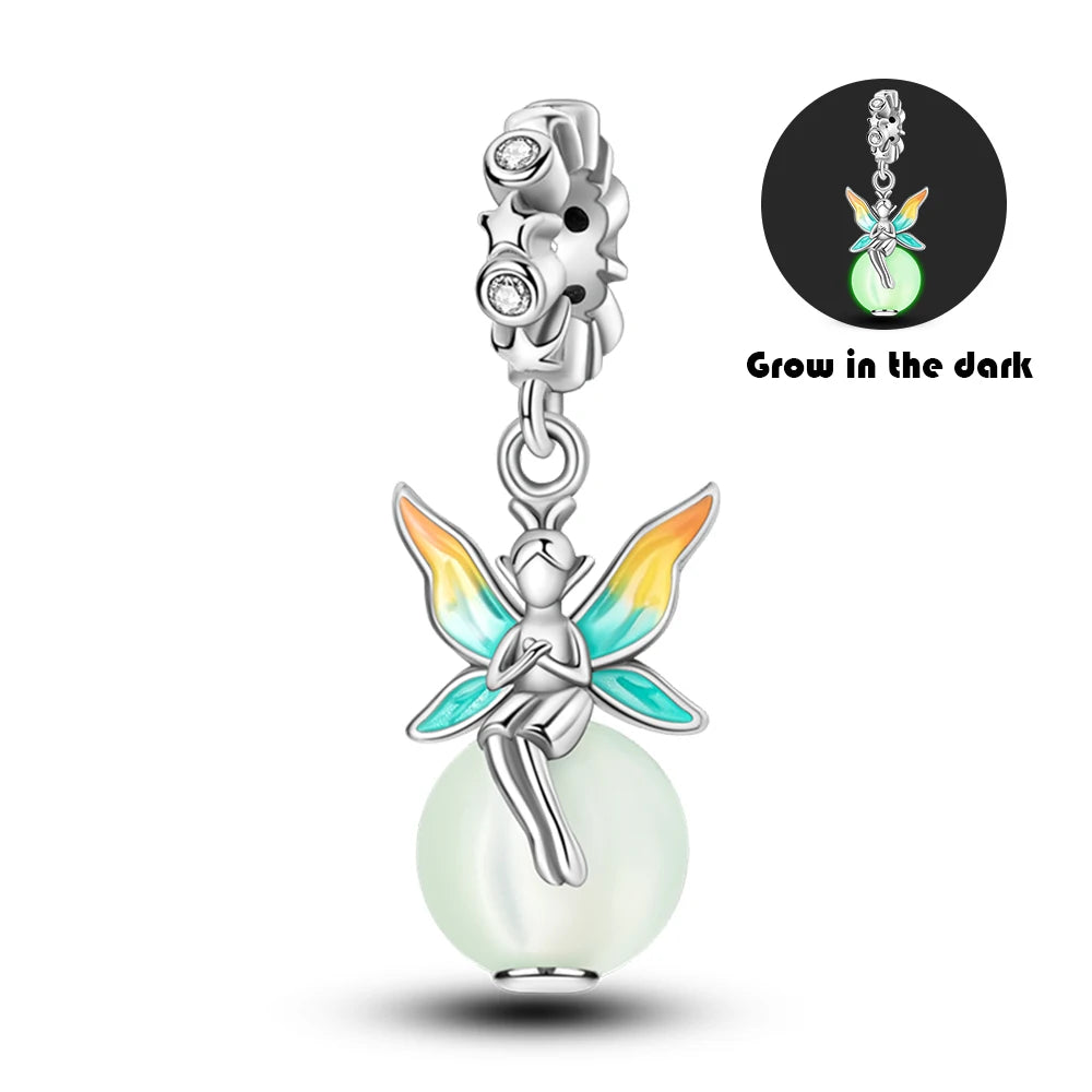 Original 925 Sterling Silver Glowing Firefly Charm Beads – DIY Bracelet Pendant for Women