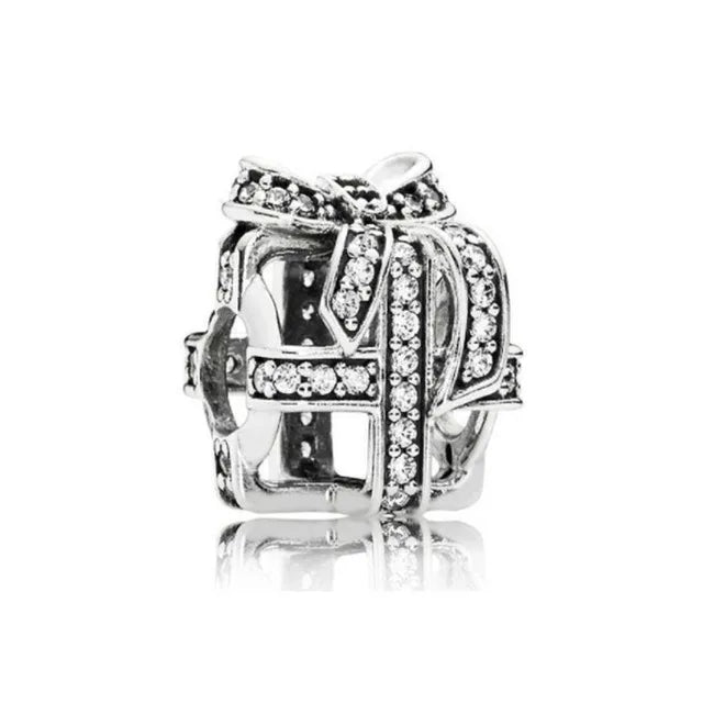 925 Sterling Silver Santa Claus Christmas Tree Elk Socks Charm | Fits Original Pandora Bracelet | DIY Lady Girl Jewelry