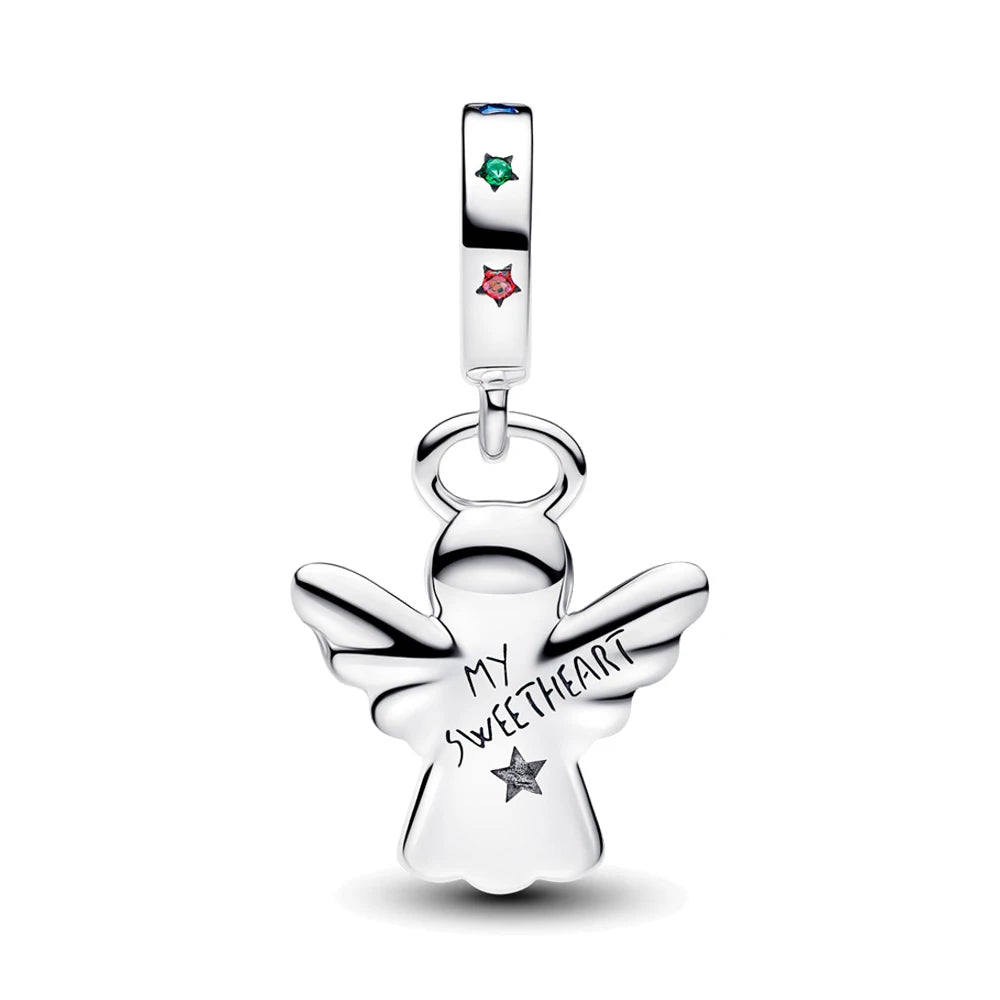 Sparkling Christmas Butterfly Bell Moon Charms | 925 Silver Beads Fit Original Pan Bracelet | DIY Women Jewelry New Year Gift