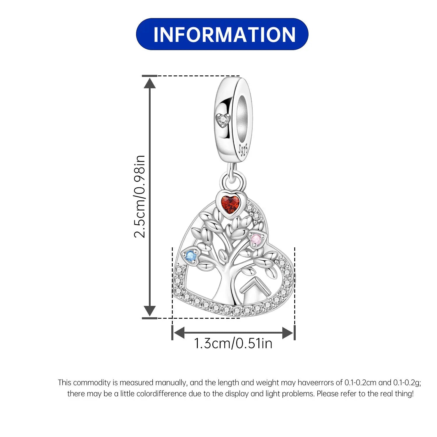 925 Sterling Silver Mother Daughter Love Embrace Pendant Charm | Heart Shaped Bracelet Bead DIY Fine Jewelry Gift