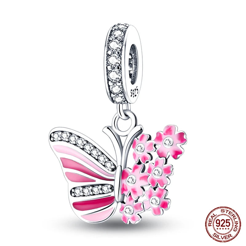 Fashion 925 Sterling Silver Colorful Butterfly Dragonfly Hummingbird Charms – Spring Series Beads Fit 925 DIY Bracelet