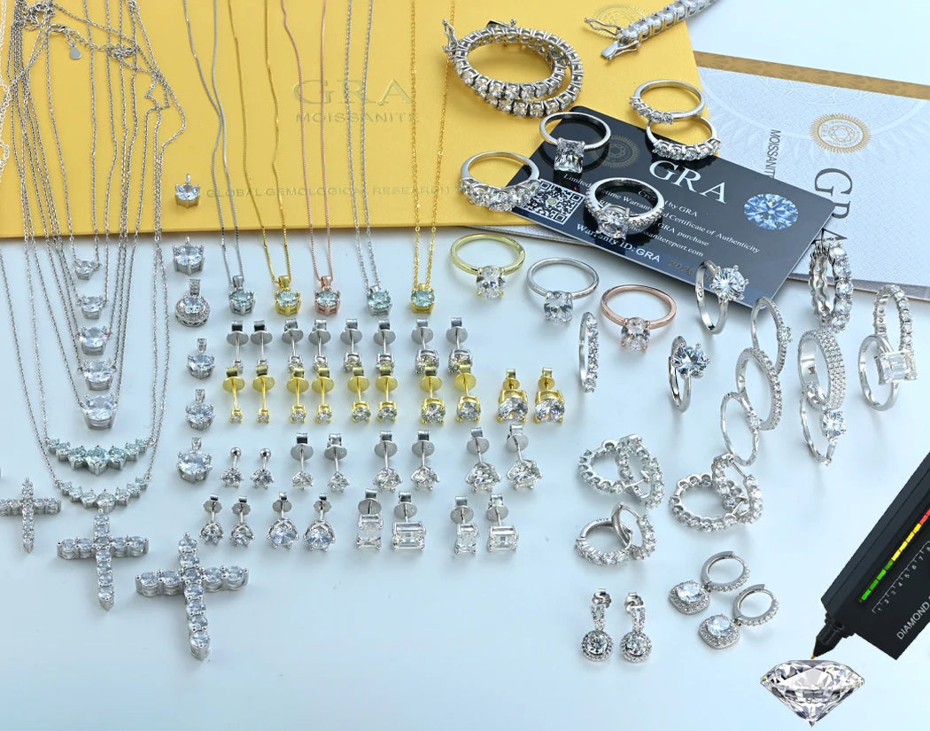 BLUEENCH D Color VVS1 Moissanite Engagement Ring – 925 Sterling Silver Wedding Band for Women with Certificate