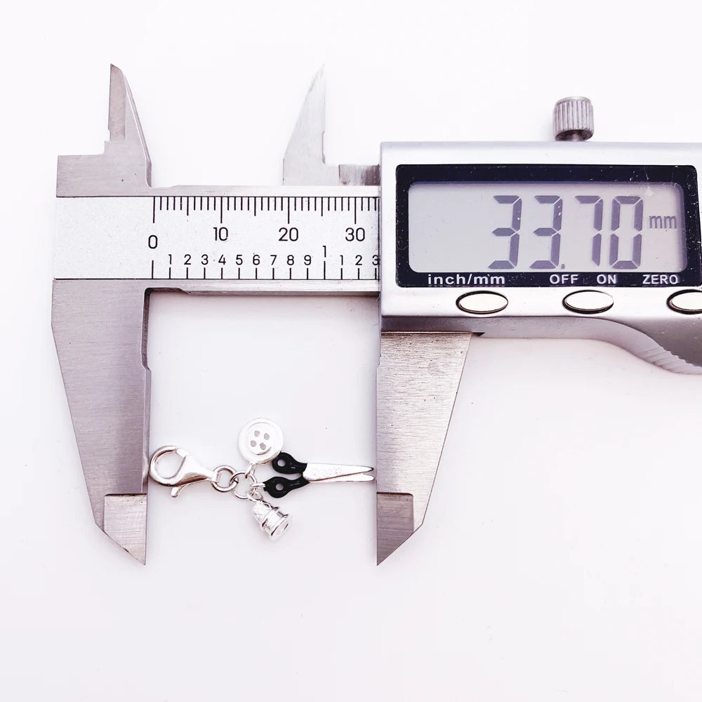 925 Sterling Silver Sewing Kit Charm Pendant | Fashion Jewelry Accessory | Unisex Gift