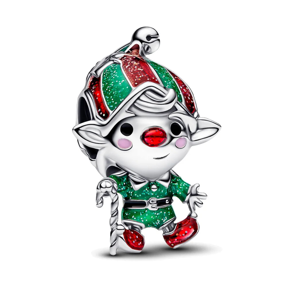 Sparkling Christmas Butterfly Bell Moon Charms | 925 Silver Beads Fit Original Pan Bracelet | DIY Women Jewelry New Year Gift