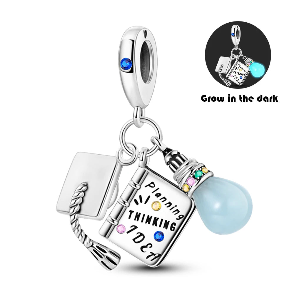 Original 925 Sterling Silver Glowing Firefly Charm Beads – DIY Bracelet Pendant for Women