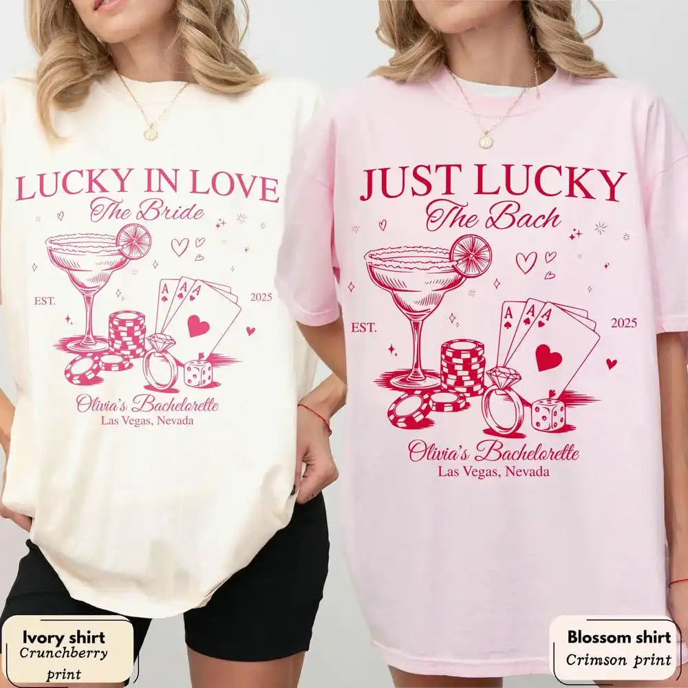 Lucky In Love Las Vegas Shirt 💍✨ Custom Bachelorette Party Unisex Tee