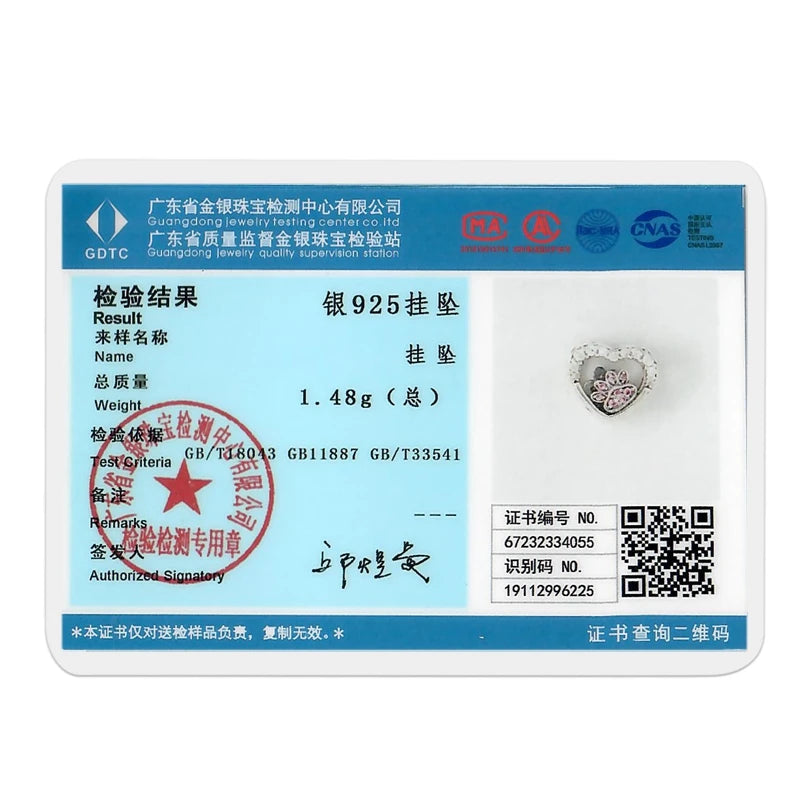 925 Sterling Silver Love Heart Zircon Pendant | Sparkling Beads Fit Original Bracelet & Necklace DIY Jewelry Gift for Women