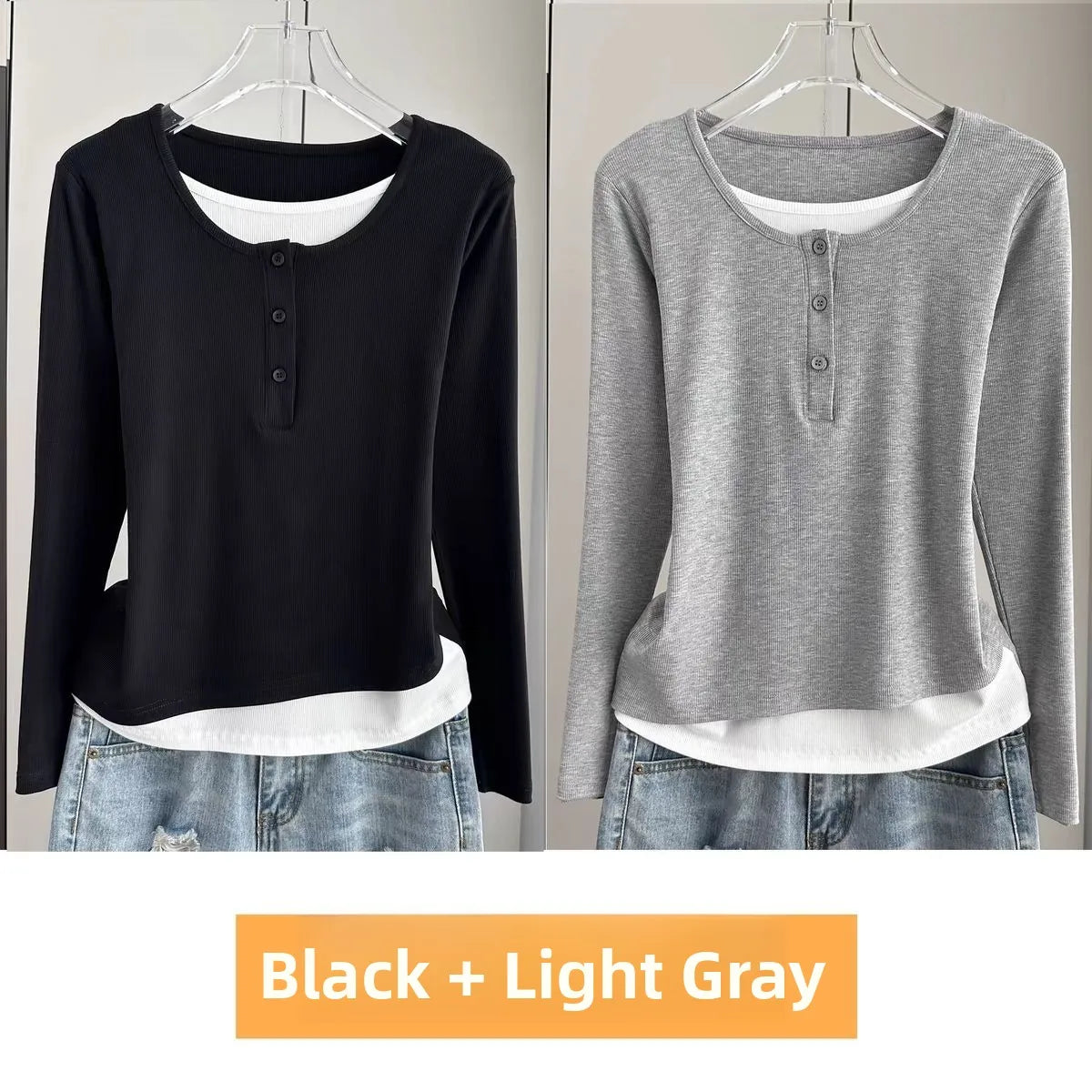 Women’s Loose Long Sleeve T-Shirt – Thin Base Layer Inner Wear | Casual Basic Top for Spring, Summer & Autumn