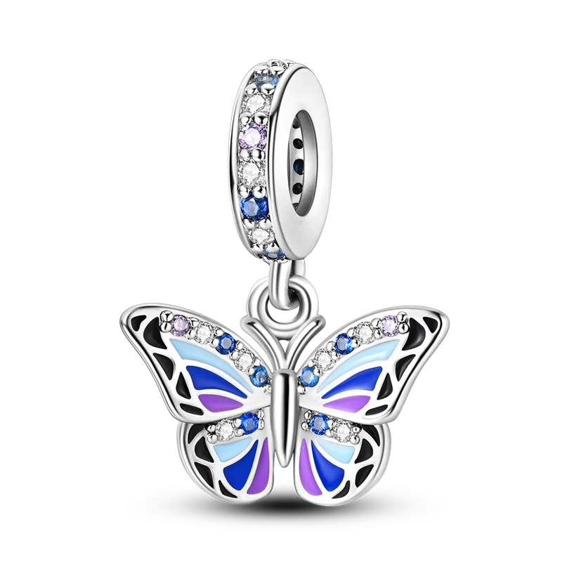 925 Sterling Silver Colorful Luminous Charms | Shell Turtle Star Beads