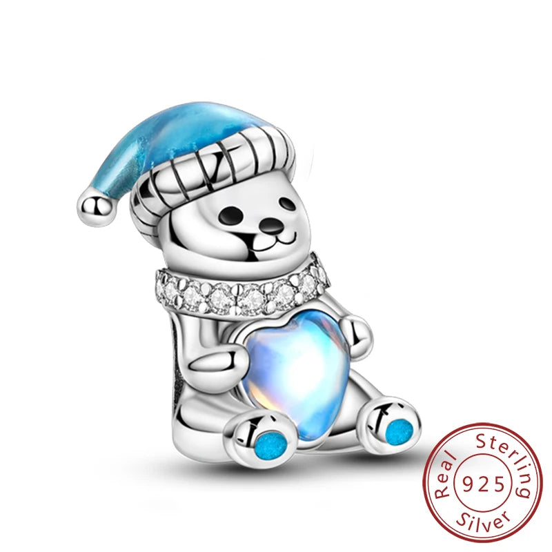 925 Sterling Silver Animal Charms | Cat, Dog & Heart Beads Fit Original Bracelet DIY Jewelry Gift for Women