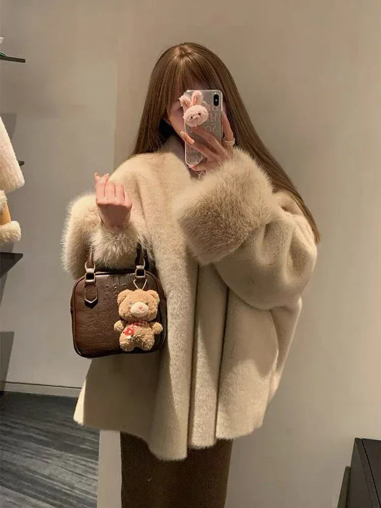 Women’s Faux Mink Fur Coat – Thick Loose Winter Jacket | Y2K Fashion Streetwear Outerwear