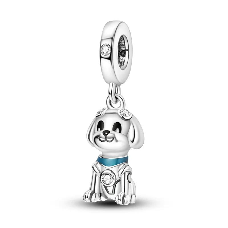 Cute Pet Kitten Puppy Sheep Charms | Fit 925 Original Pandora Bracelets | Colorful Zircon Beads DIY Jewelry Gift