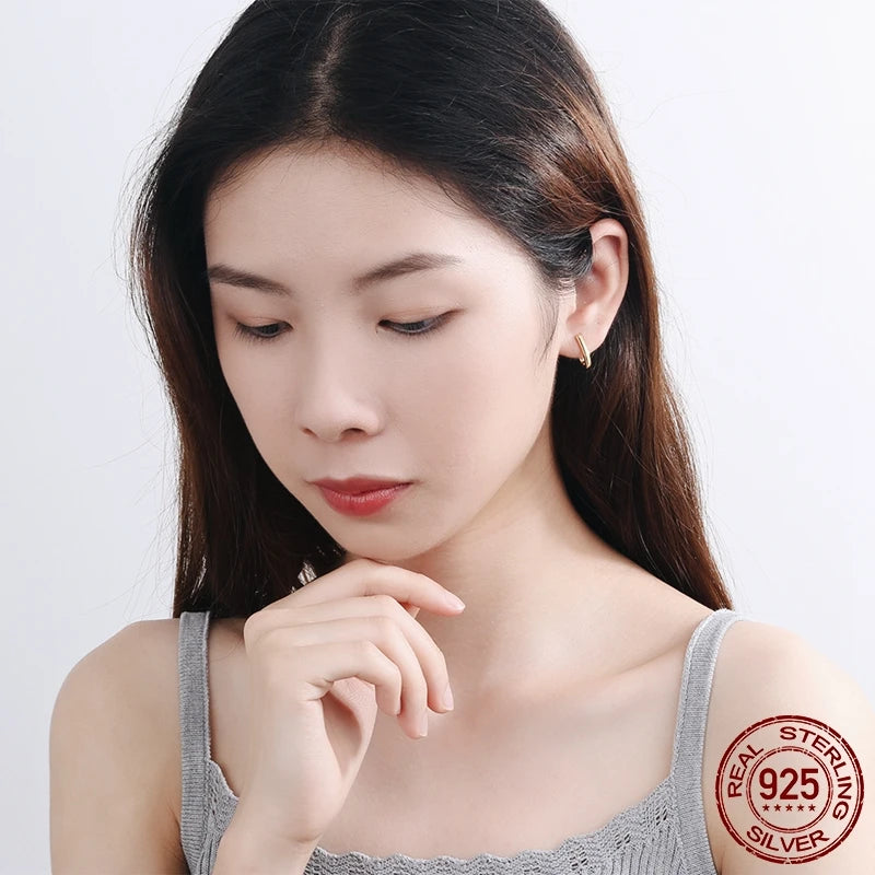 925 Sterling Silver Clear CZ Heart Geometric Hoop Earrings – Women’s Wedding & Engagement Fine Jewelry Gift