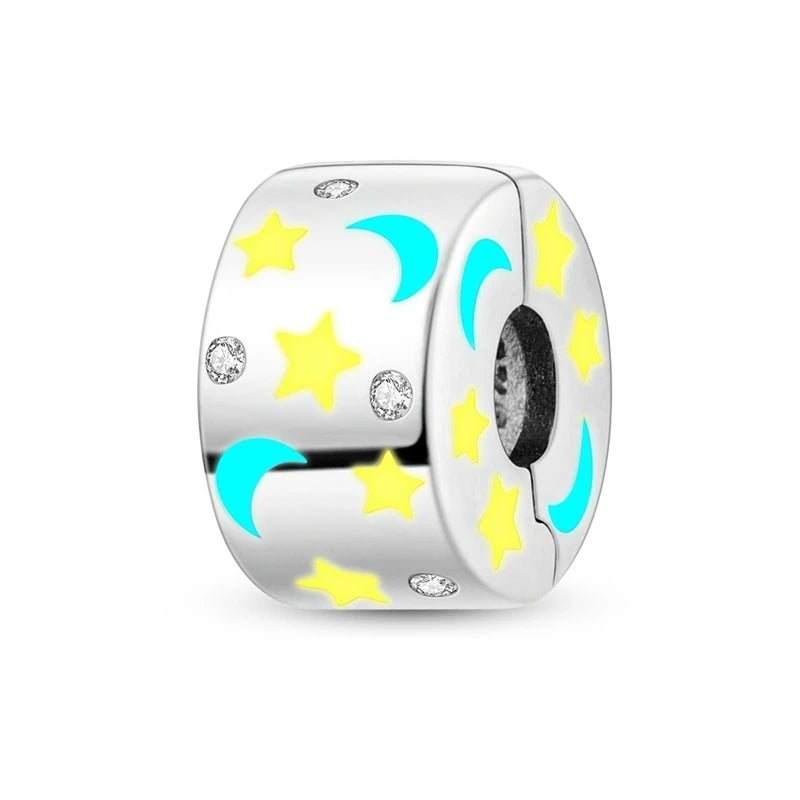 925 Sterling Silver CZ Pave Round Clip Charm – Fits Original Pandora Bracelet & Necklace Jewelry Gift