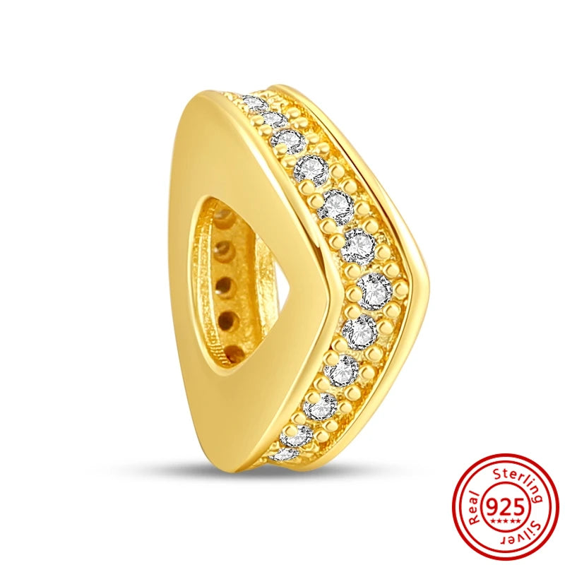 New Plated Gold Sparkling Charm Palace Museum Chicken Cactus Bee Bead | Fit Original 925 Silver Bracelet DIY Jewelry Gift