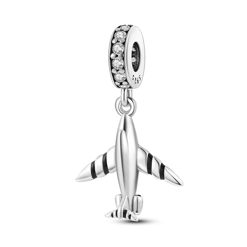 925 Sterling Silver Heart Shaped Warm Family Charm Beads Butterfly Flower Pendant