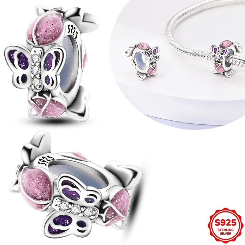 Hot Sale 925 Sterling Silver Moments Keychain Charm | Fit Original Bracelet Beads Women’s Elegant Jewelry Gift