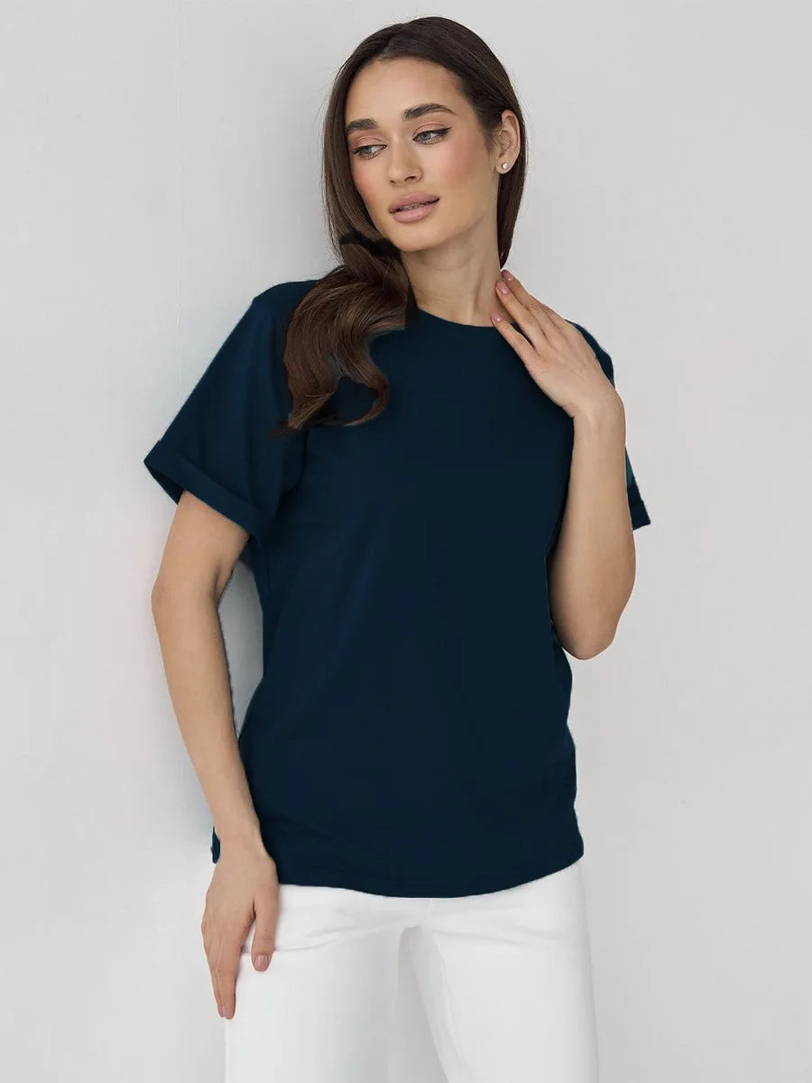 Botvotee 21 Colors Oversized Basic T-Shirts for Women | 100% Cotton Casual Summer Tops | Solid Color Loose Fit Tees