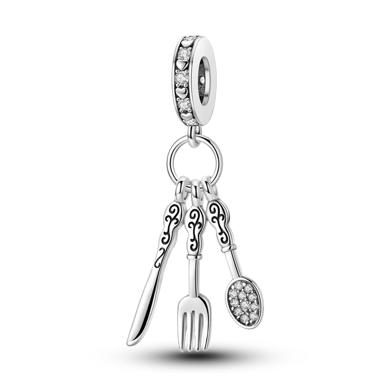 925 Sterling Silver Star, Moon & Heart Safety Chain | CZ Beads Angel Wing Charm for Original Bracelet DIY Jewelry