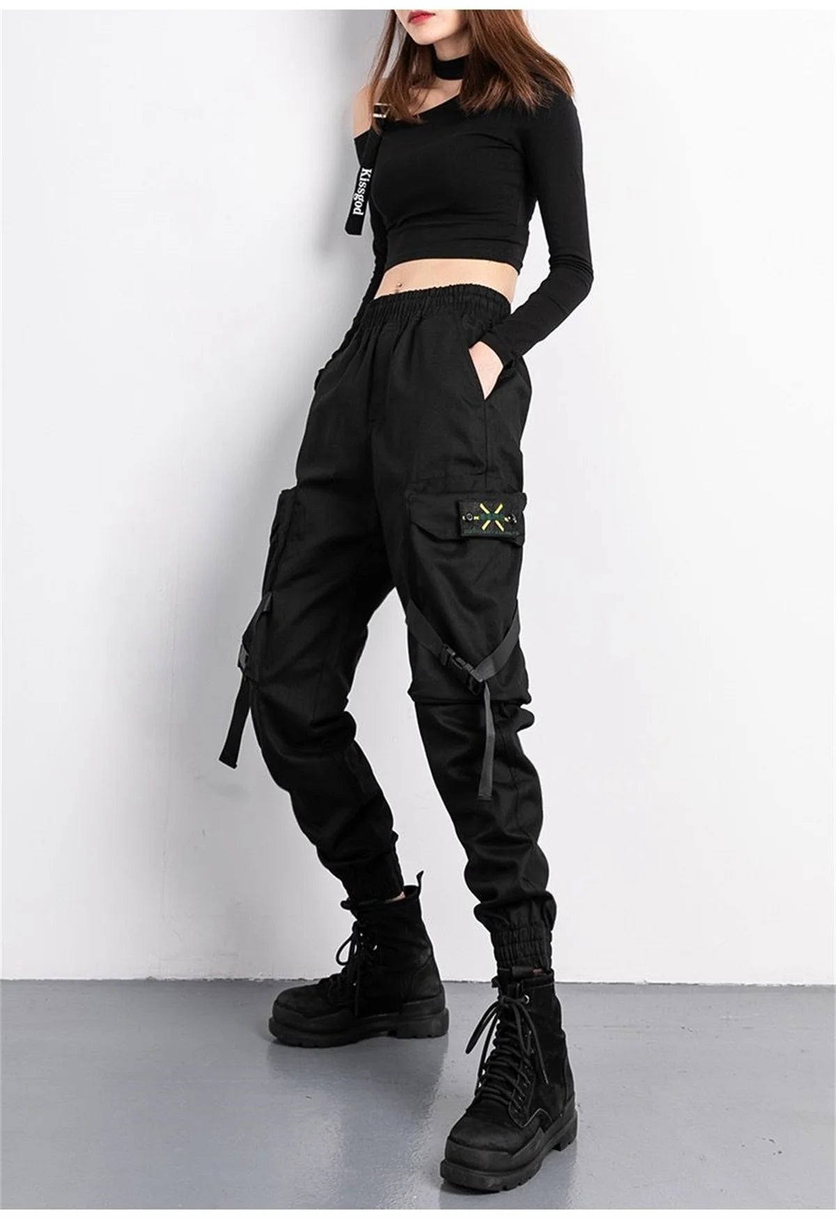 Fashion Korea Cargo Pants | Women’s High Waist Loose Baggy Tactical Sweatpants | Hip Hop Harajuku Joggers