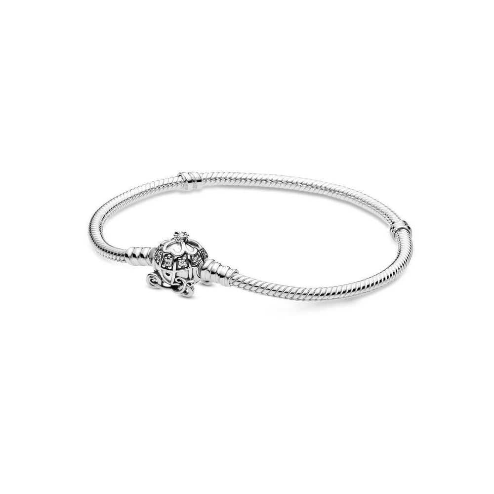 2025 Hot Selling 925 Sterling Silver Leaves & Pearl Blue Charm Bracelet – Women’s DIY Fashion Jewelry Gift