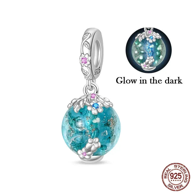 925 Sterling Silver Classic Purple Retro Heart Charm | Lotus Angel Beads for Bracelet & Necklace DIY Jewelry