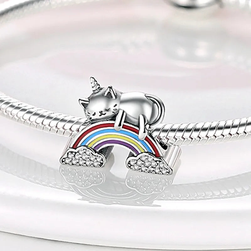 Cat Collection 925 Sterling Silver Charms Bead | Persian Bell & Multifarious Cat Dangle Fit Pandora Bracelet Necklace DIY Jewelry