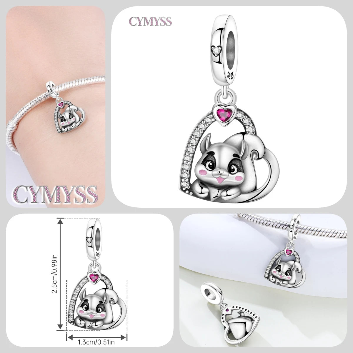 Hot Sale 925 Sterling Silver Dog & Cat Pet Charms | Cute Animal Pendant for Women Bracelet & Necklace DIY Jewelry Gift