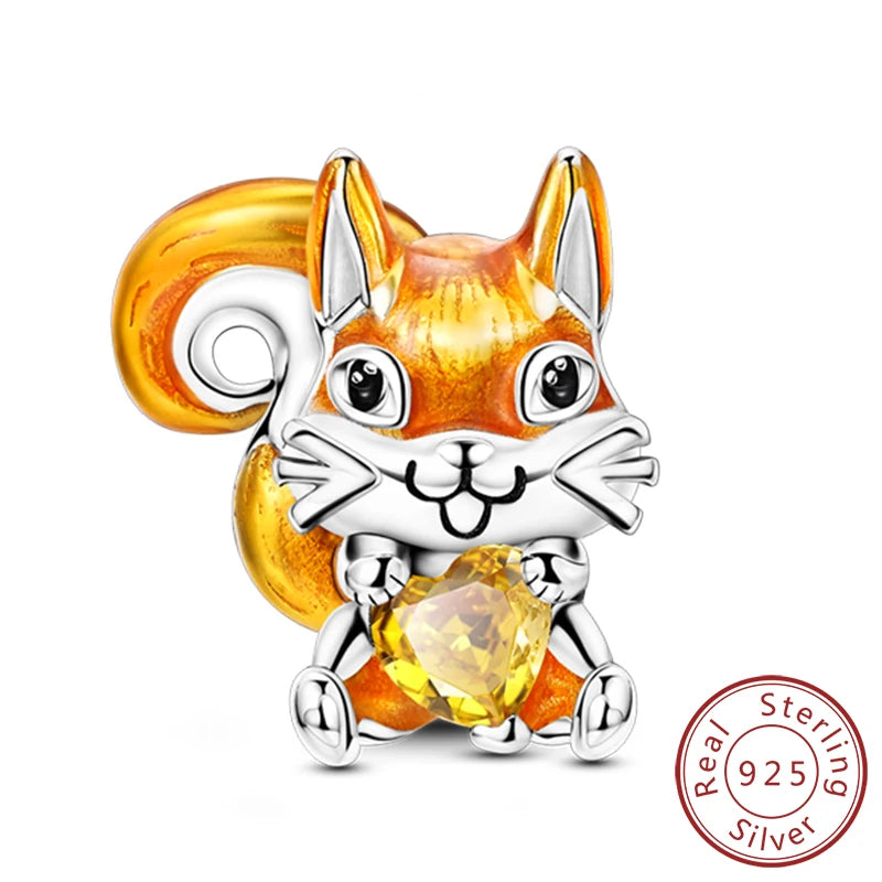 925 Sterling Silver Animal Charms | Cat, Dog & Heart Beads Fit Original Bracelet DIY Jewelry Gift for Women