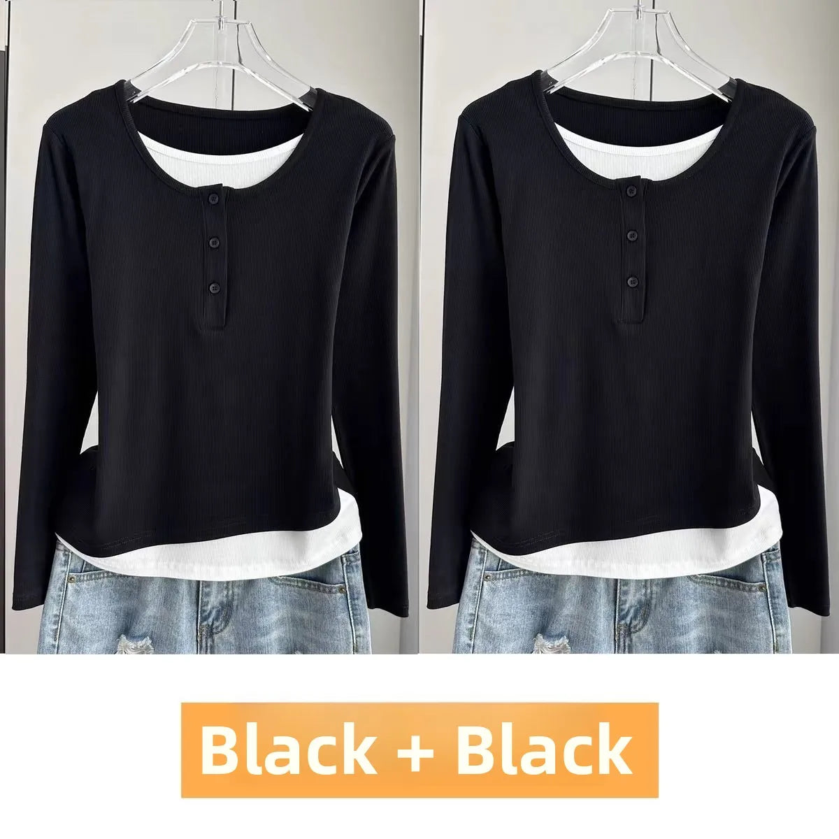 Women’s Loose Long Sleeve T-Shirt – Thin Base Layer Inner Wear | Casual Basic Top for Spring, Summer & Autumn