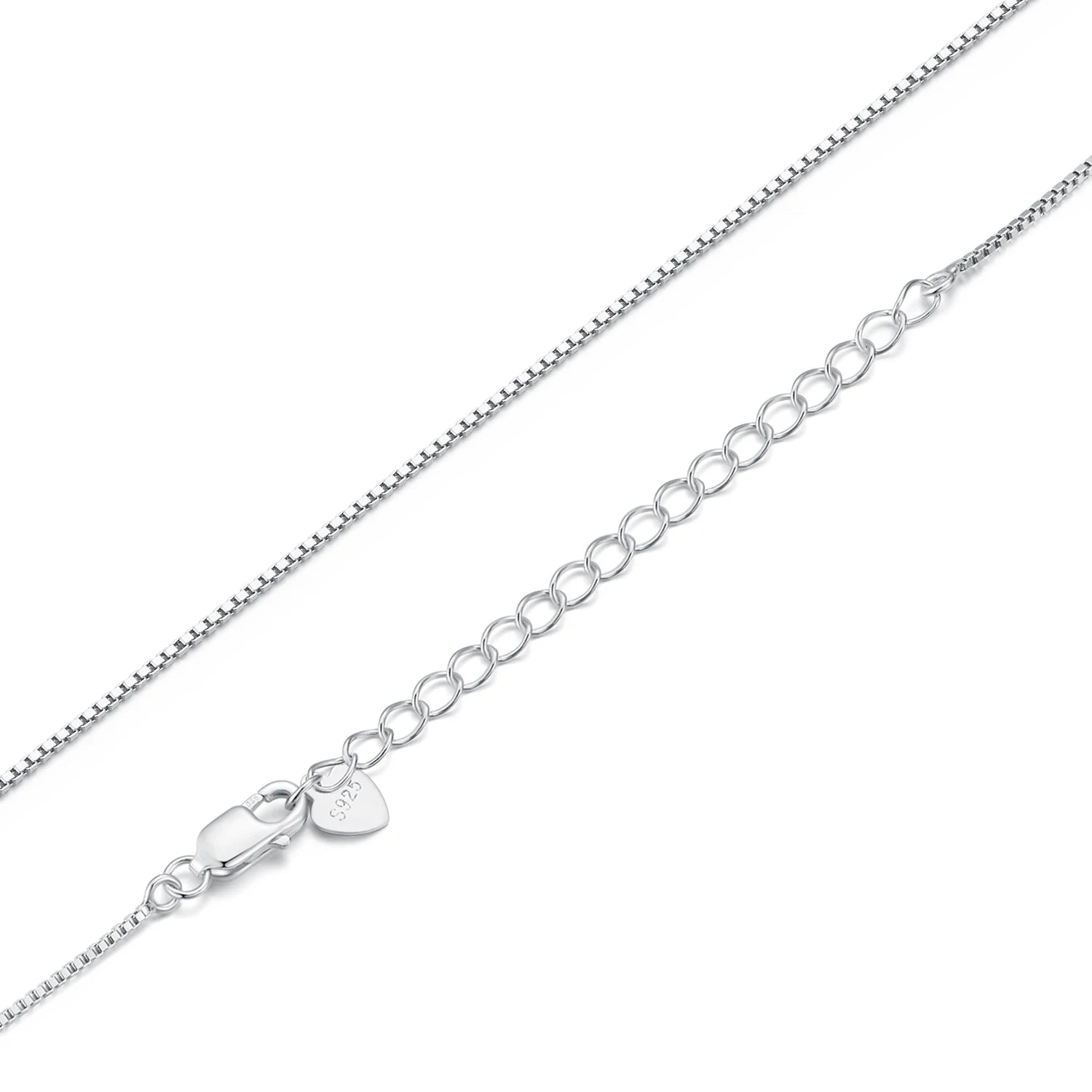 BAMOER Classic 925 Sterling Silver O-Chain Necklace – Adjustable Box Chain for Women