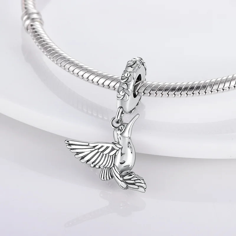 2025 Hot Sale 925 Sterling Silver Pink Butterfly Luminous Firefly Charm | Dangle Bead Fit Bracelet Necklace DIY Jewelry
