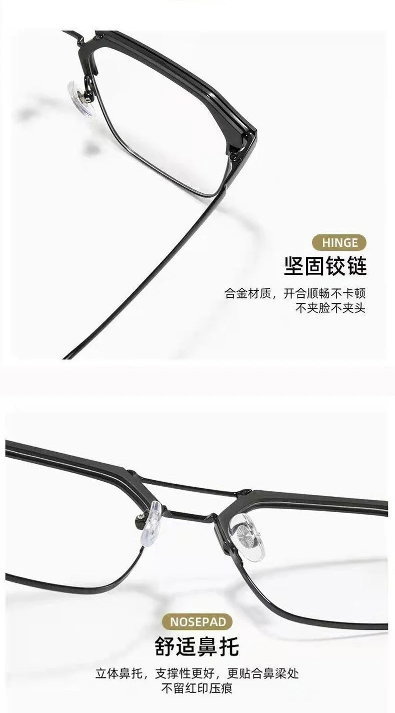 Luxury Brand Square Black Frame Myopia Glasses – Anti-Blue Light Nearsighted Eyeglasses Unisex (0 to -4.0 Diopters)