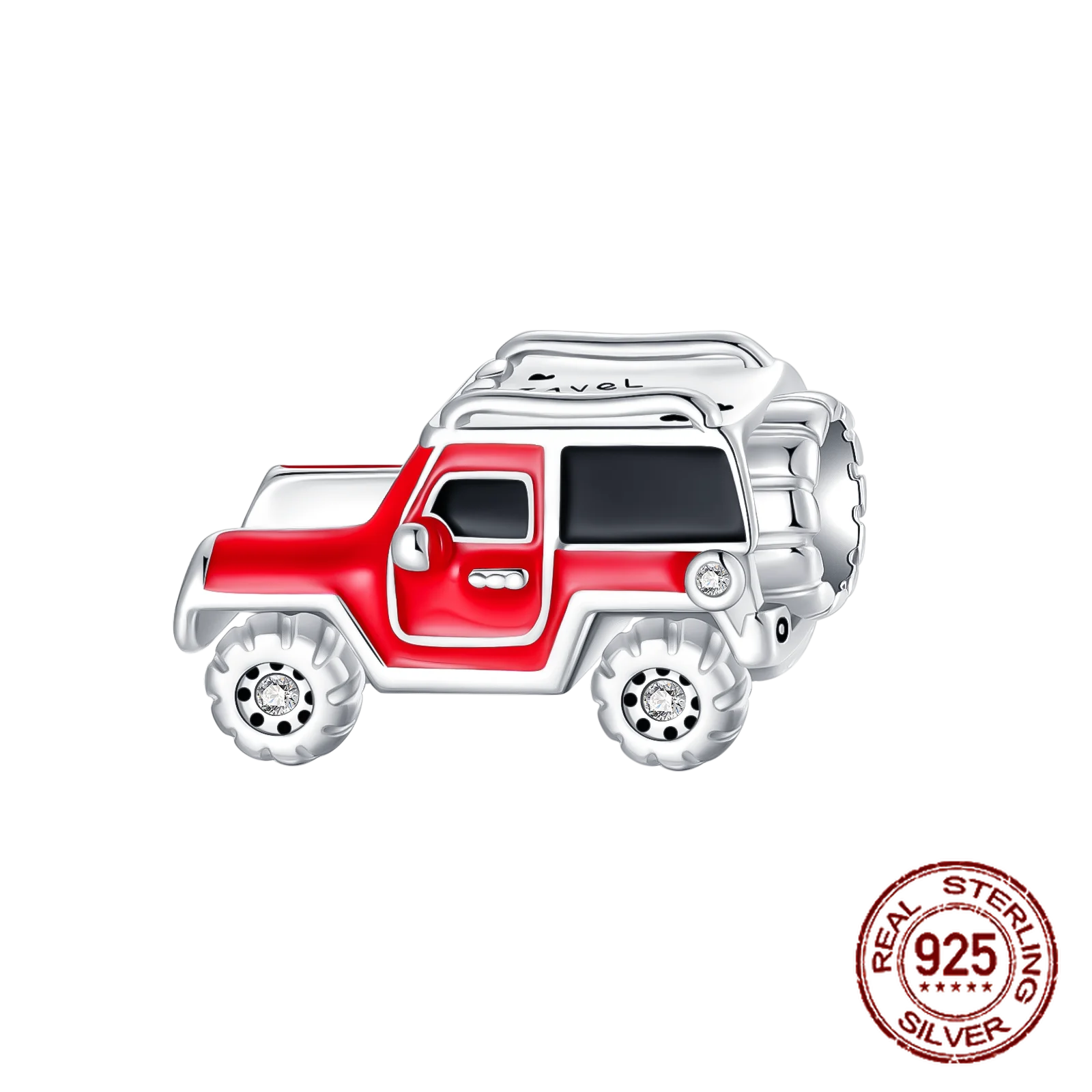 925 Sterling Silver Red Series Charms | Heart, Car & Strawberry Dangle Beads for Original Bracelet DIY Jewelry