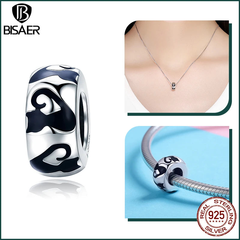 BISAER 925 Sterling Silver Dog Charm | Cute Dachshund Pet Bead Pendant for Women’s DIY Bracelet Jewelry