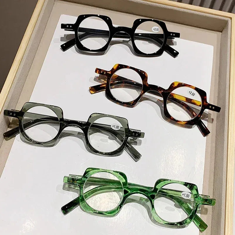 Retro Anti-Blue Light Reading Glasses – Fashionable Square Hyperopia Glasses for Men & Women
