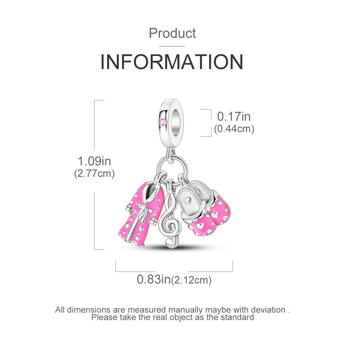 925 Sterling Silver Pink Ballet Girl Charms | Bow Pendant Beads Fit Original Bracelet & Necklace DIY Jewelry for Women