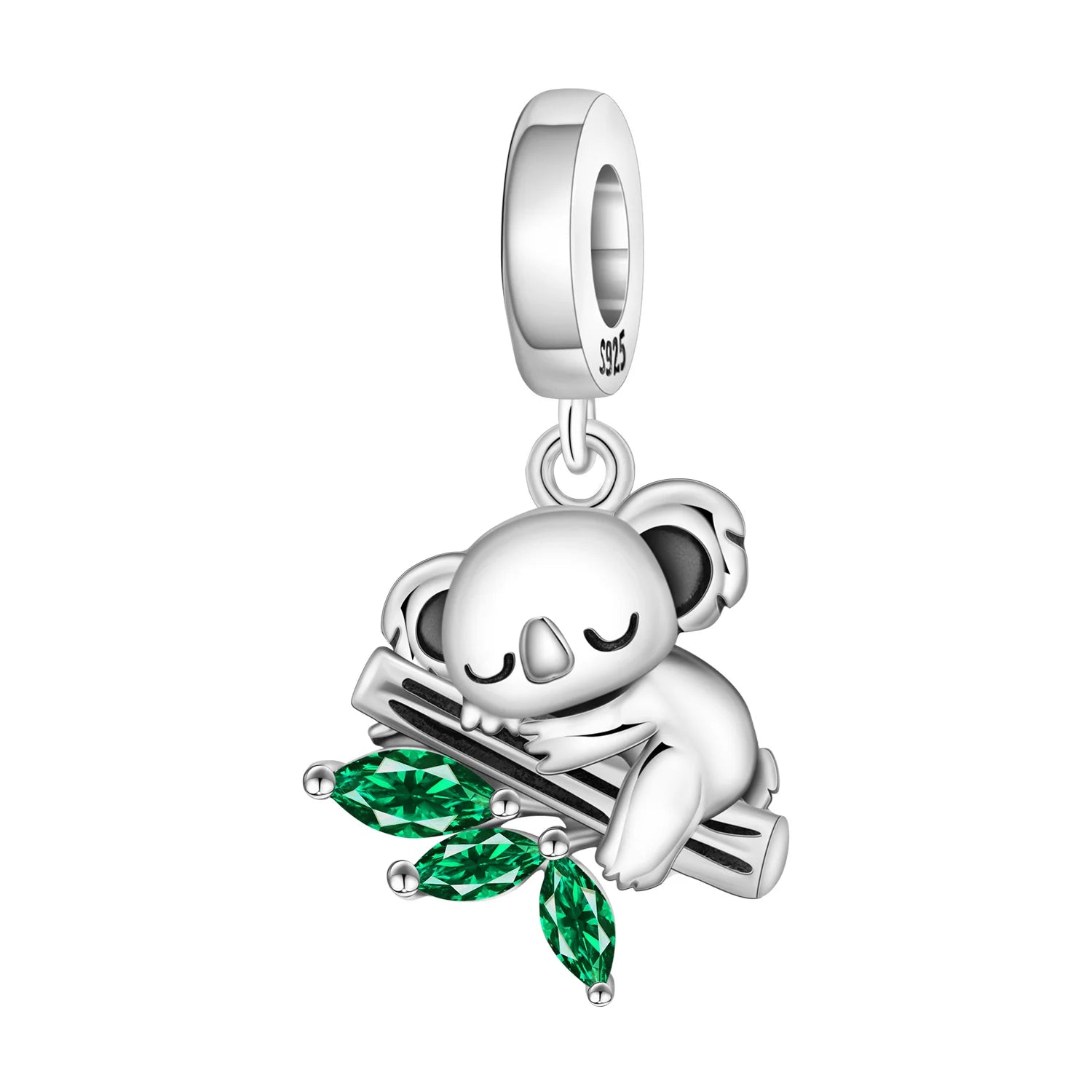 PANPOKI 925 Sterling Silver Cute Mouse Eating Cheese Charm Pendant | Original Bracelet DIY Jewelry Gift for Women