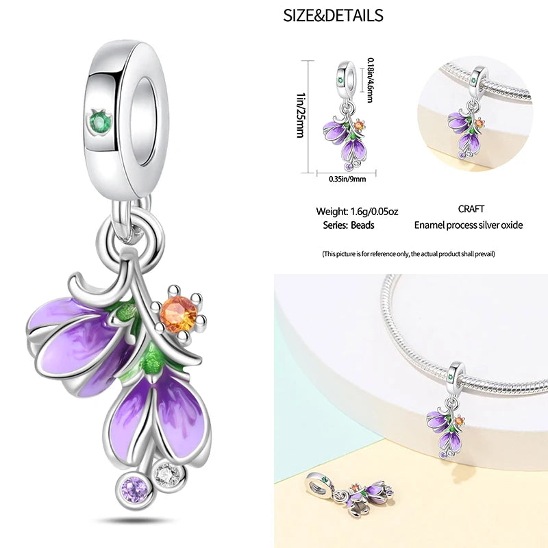 Fashion 925 Sterling Silver Colorful Butterfly Dragonfly Hummingbird Charms – Spring Series Beads Fit 925 DIY Bracelet