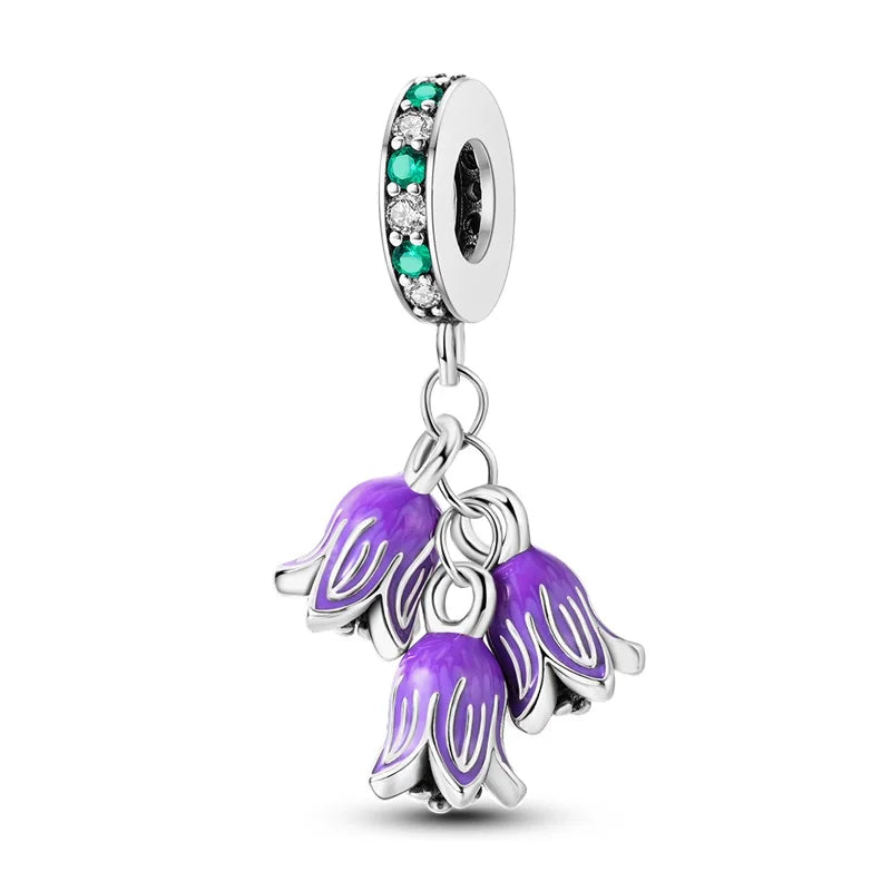2025 925 Silver Daisy Tulip Pansy Flower Charms Bead | Fit 3mm Original Bracelets DIY Jewelry Gift