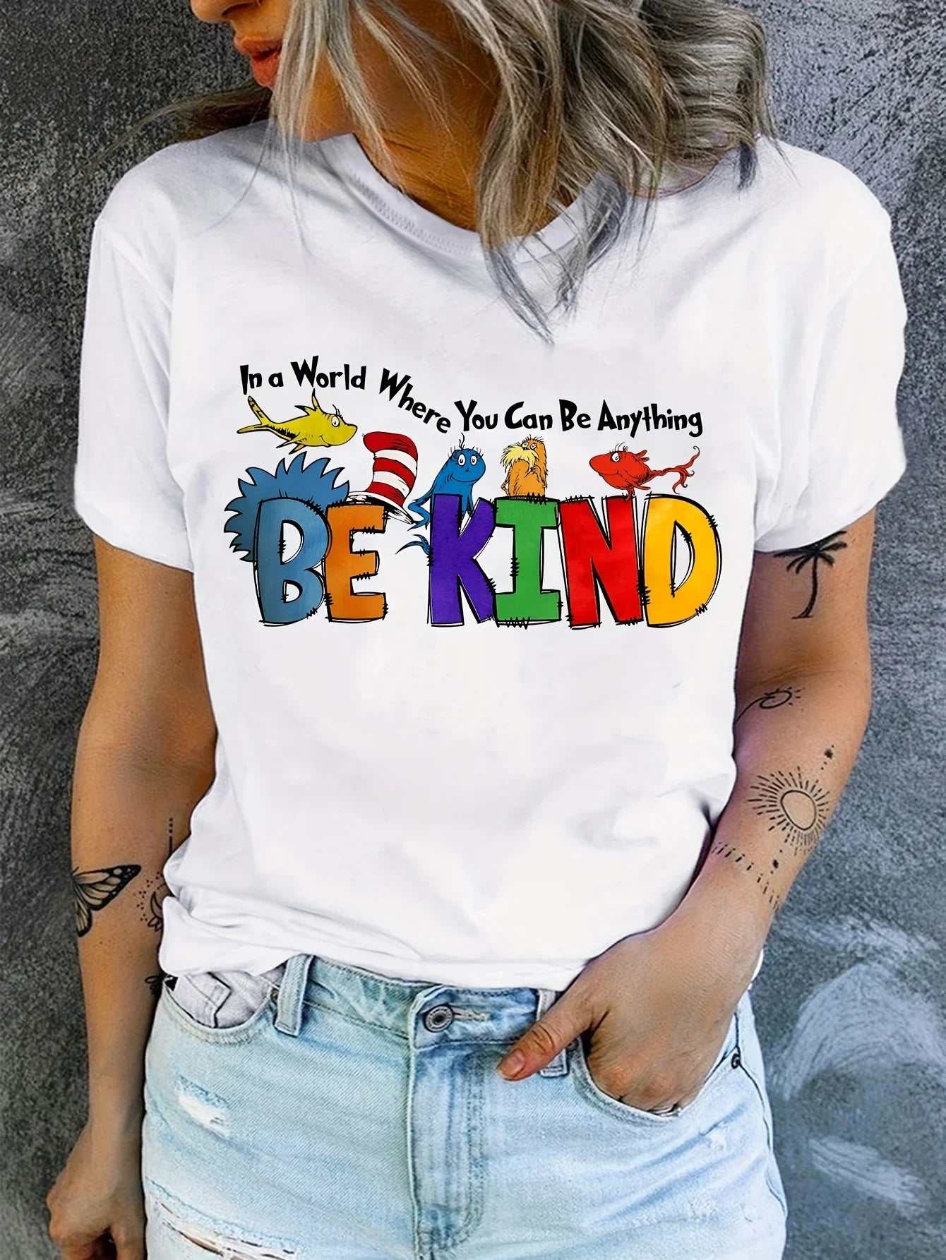 Women’s Valentines Vintage “Be Kind” Print T-Shirt | Short Sleeve Crew Neck Casual Top
