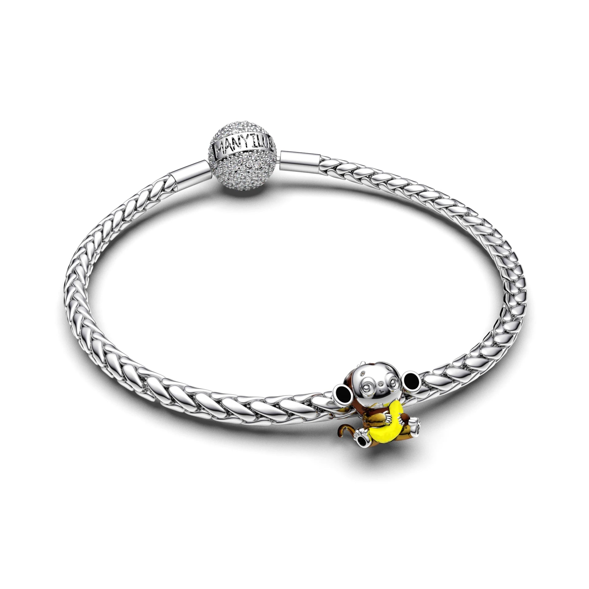 Manyilus 2025 Monkey Charm | S925 Sterling Silver Bead for Original Bracelet & Jewelry Making Gifts