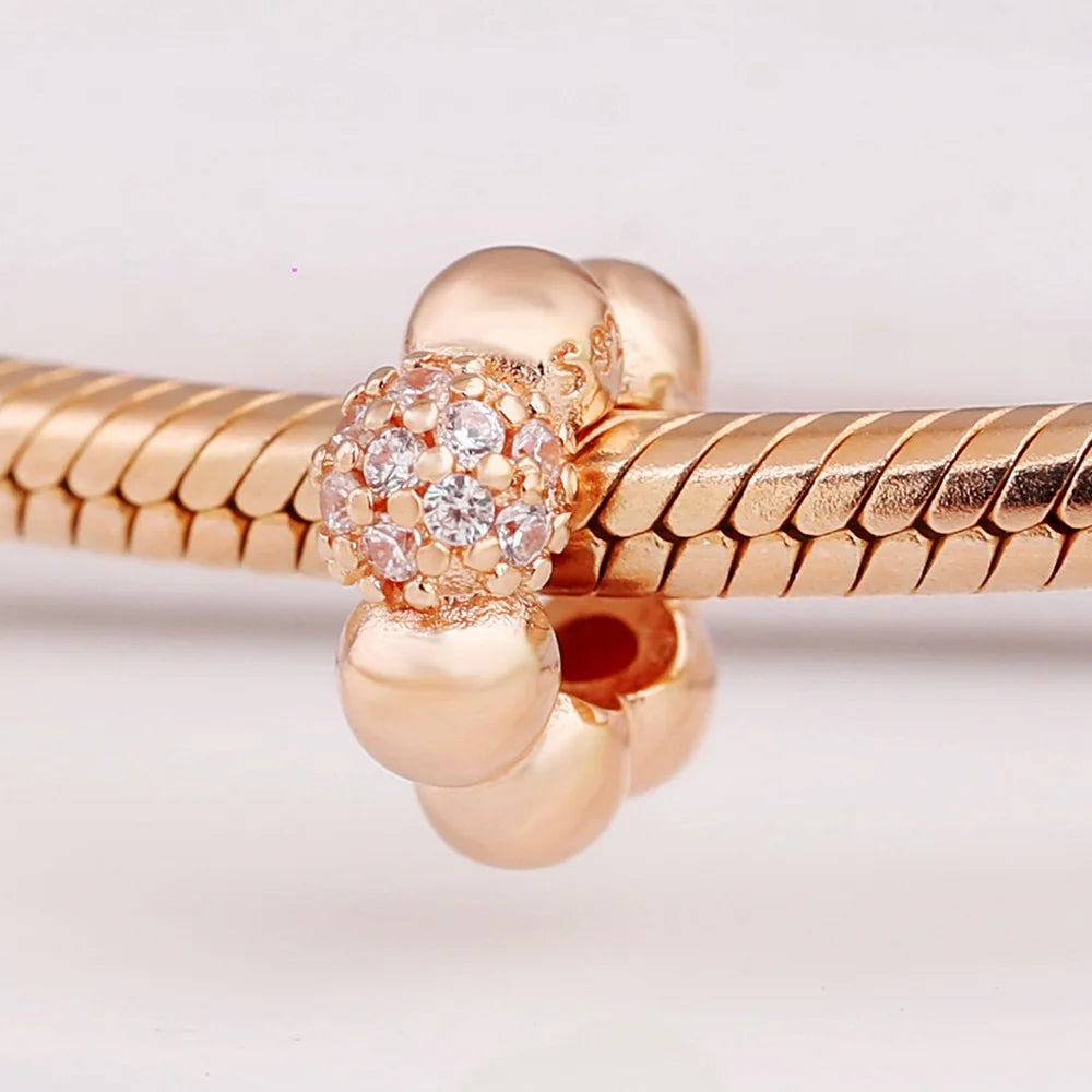 925 Sterling Silver Dazzling Daisy Flower Spacer Charm | Forget Me Not Bead for Women Bracelet DIY Jewelry Gift