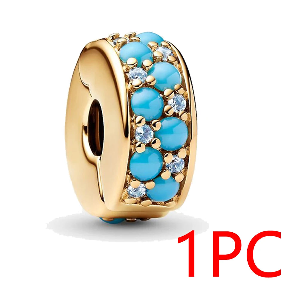 2025 New 925 Sterling Silver Ocean Series Blue Beads | Fit Original Charm Bracelets DIY Party Jewelry for Women