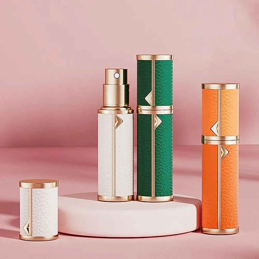 5ML PU Lychee Perfume Bottle – Refillable Bottom-Fill Atomizer | Travel Ultrafine Mist Fragrance Container